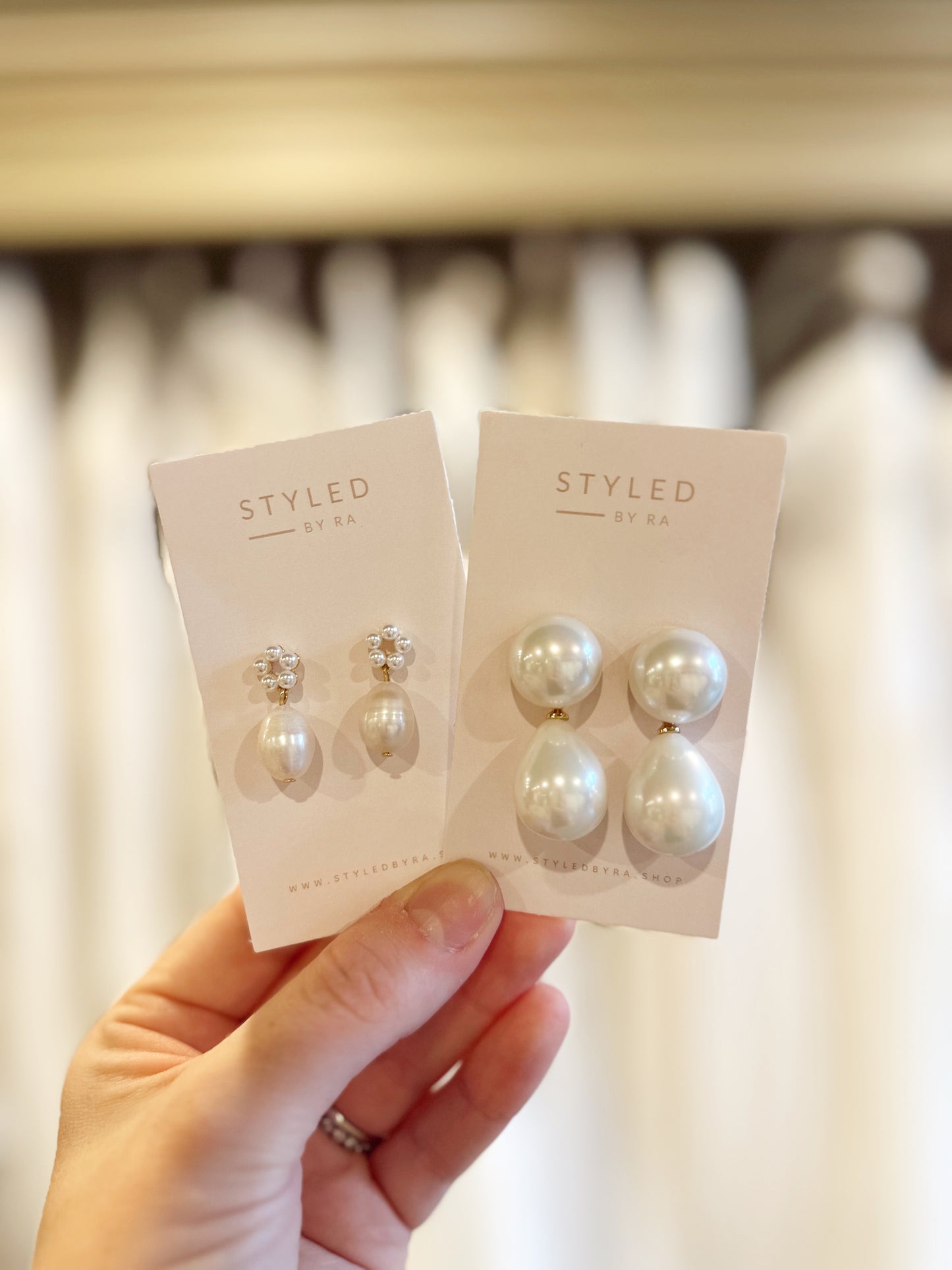 Dainty Pearl Bridal Earrings