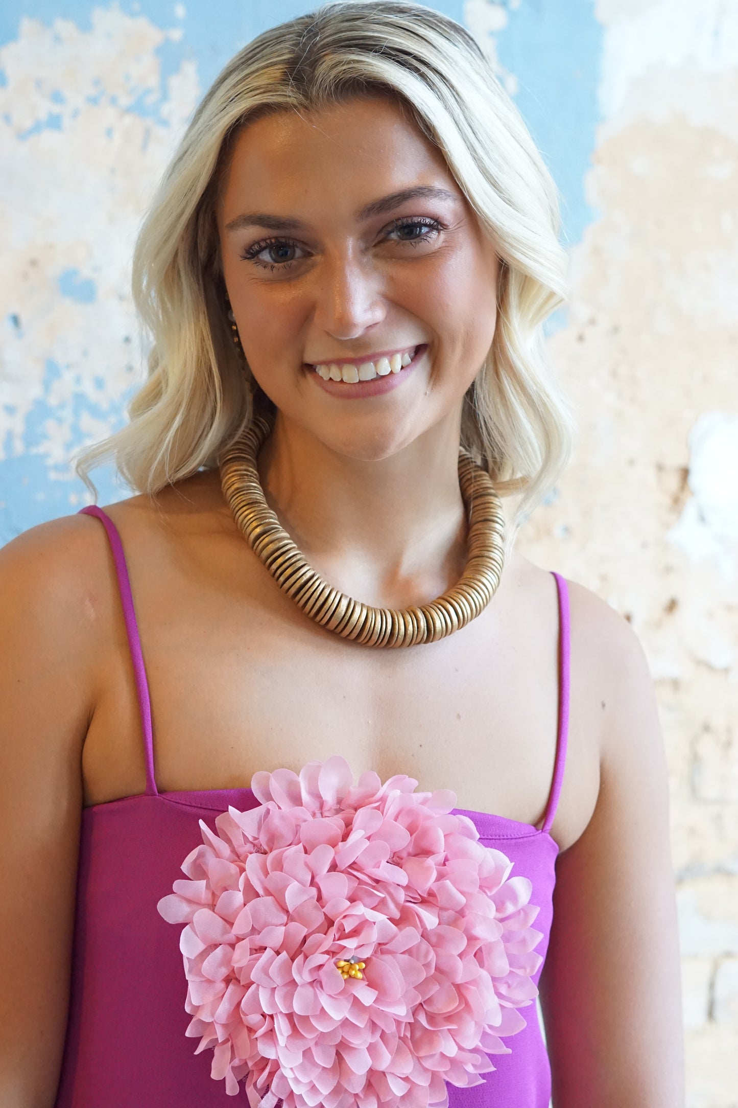 Gold Disk Statement Necklace