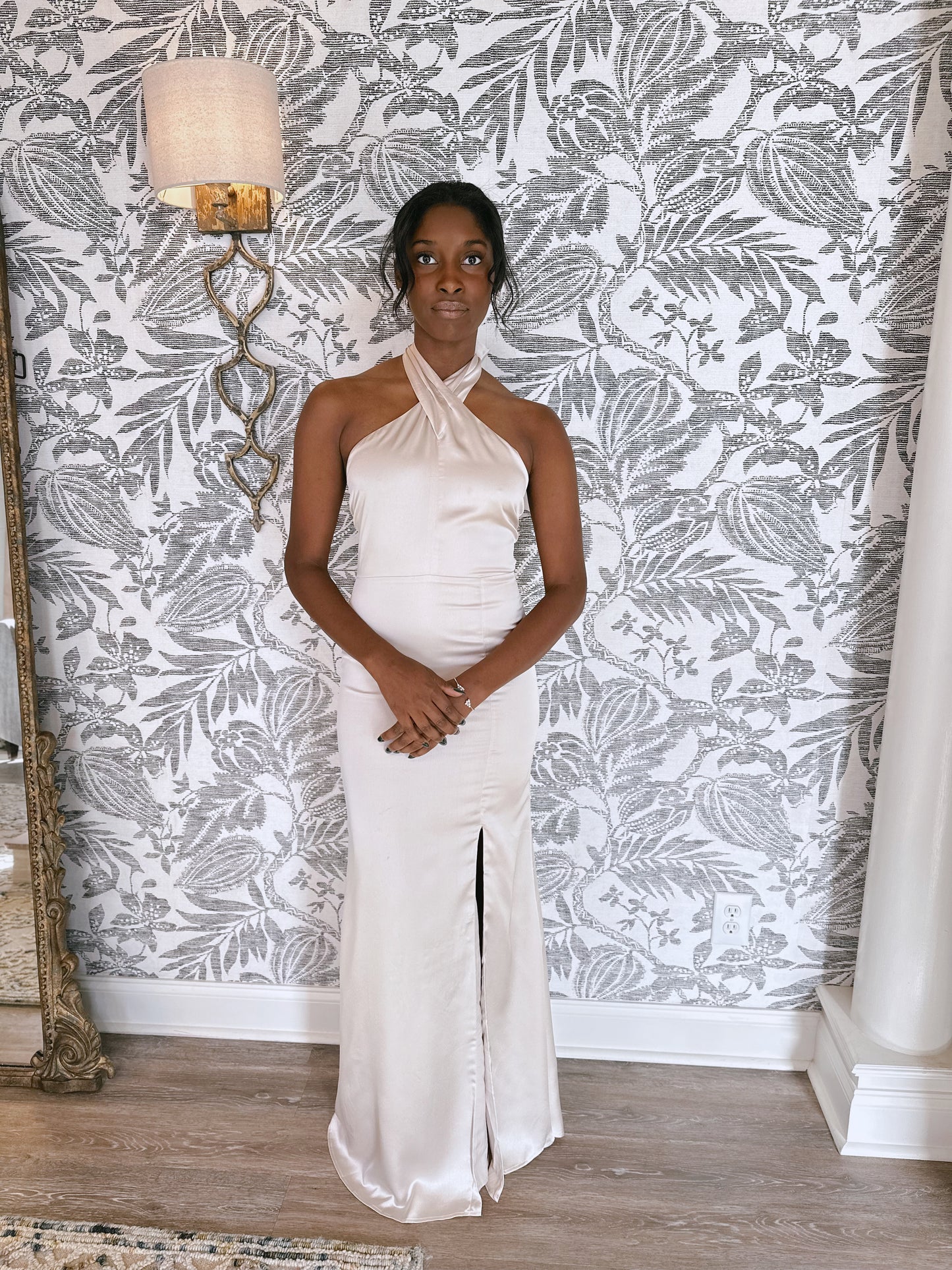 Popping Champagne Floor Length Dress