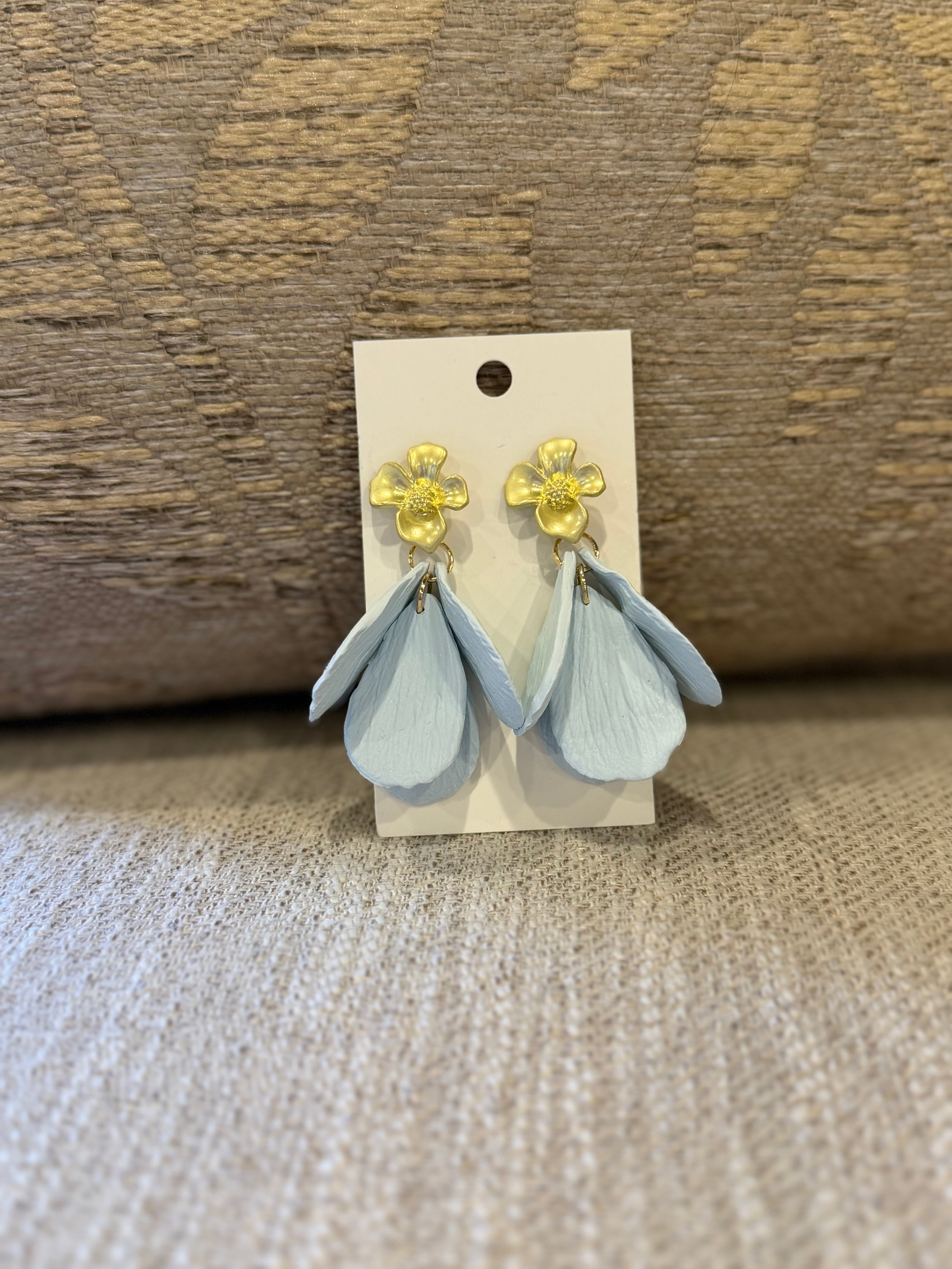 Dusty Blue Petal Earrings