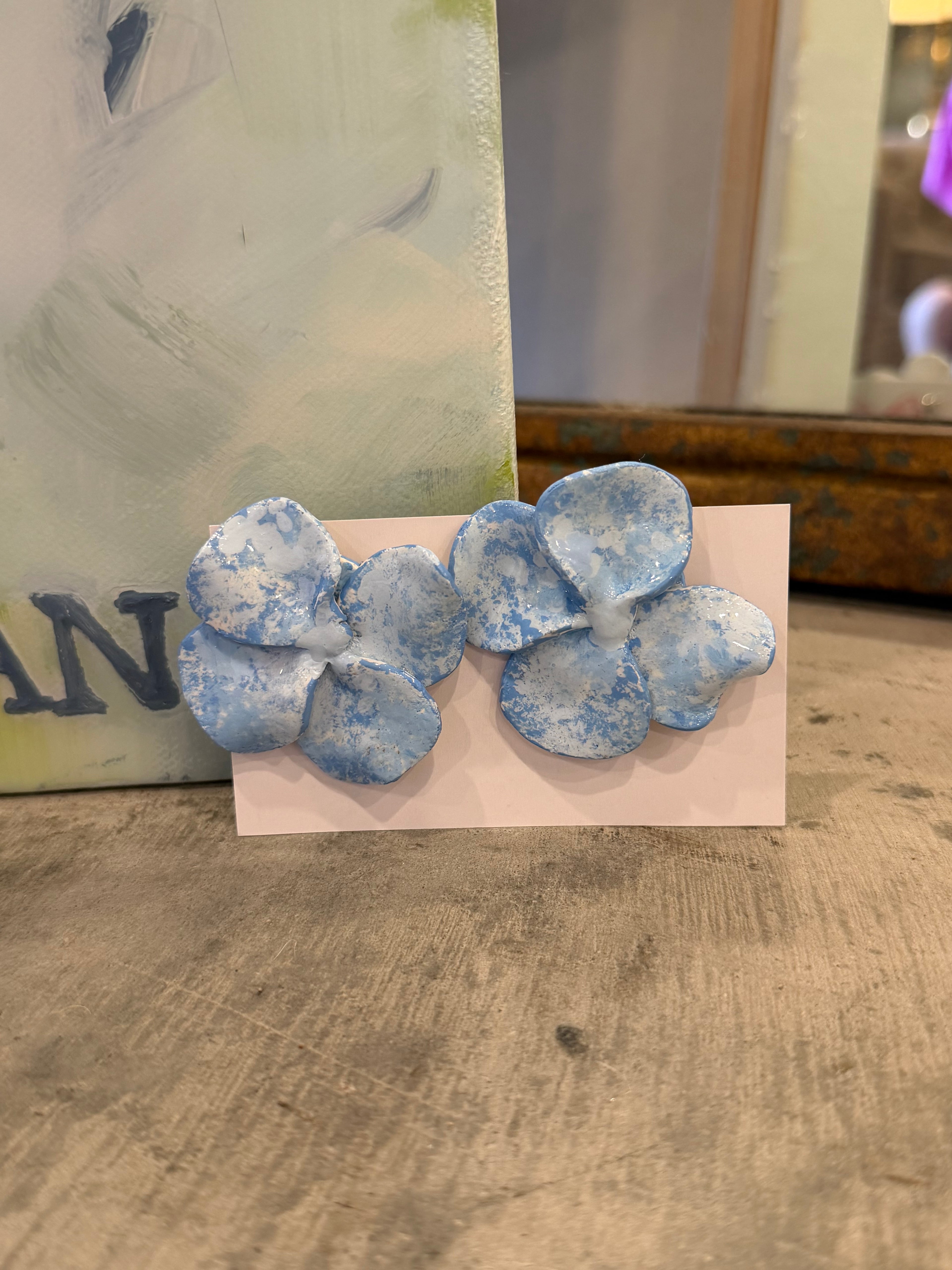 Something Blue Floral Studs