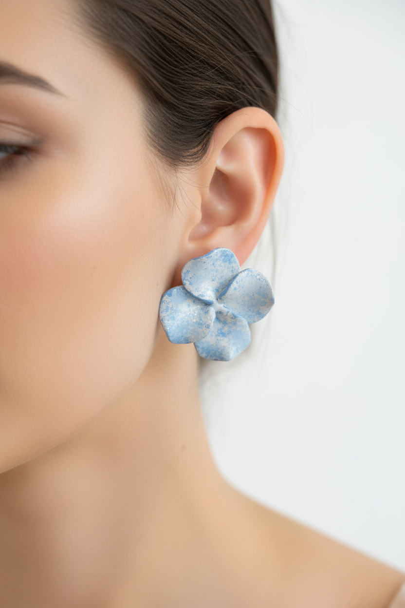 Something Blue Floral Studs
