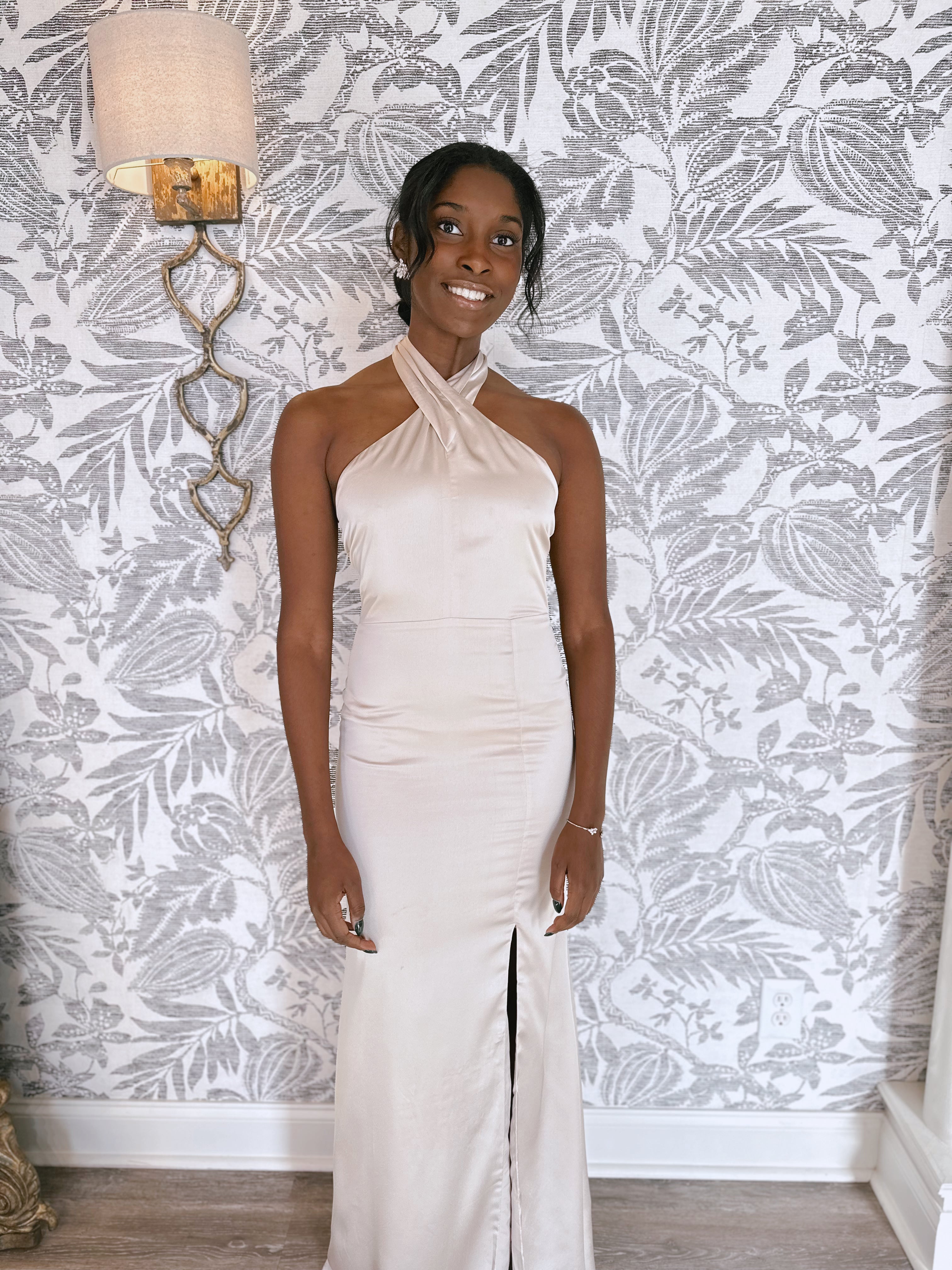 Popping Champagne Floor Length Dress