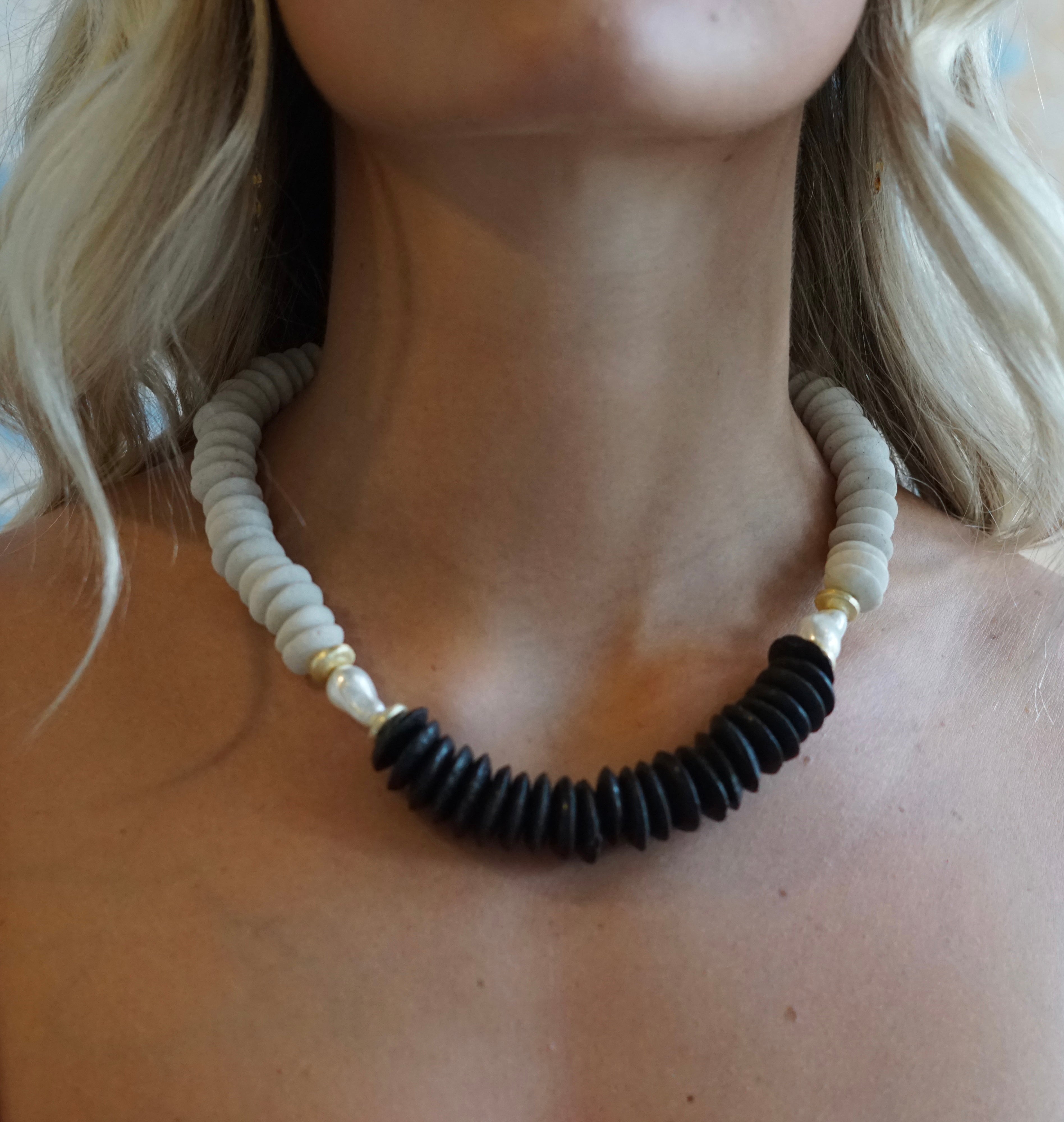 Black and White Statement Necklace