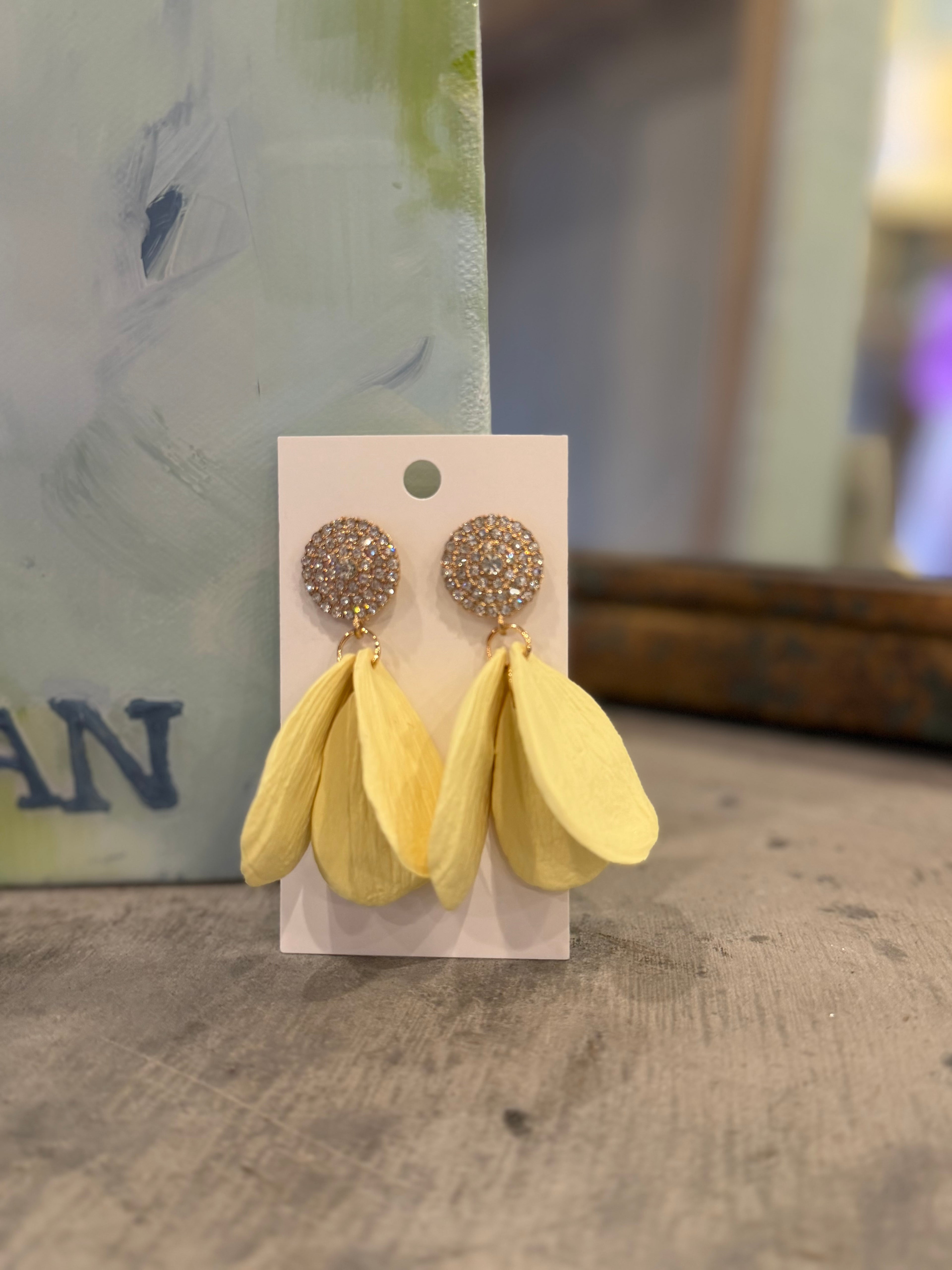 Butter Yellow Petal Statement Earrings