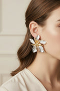 Mixed Metal Floral Studs