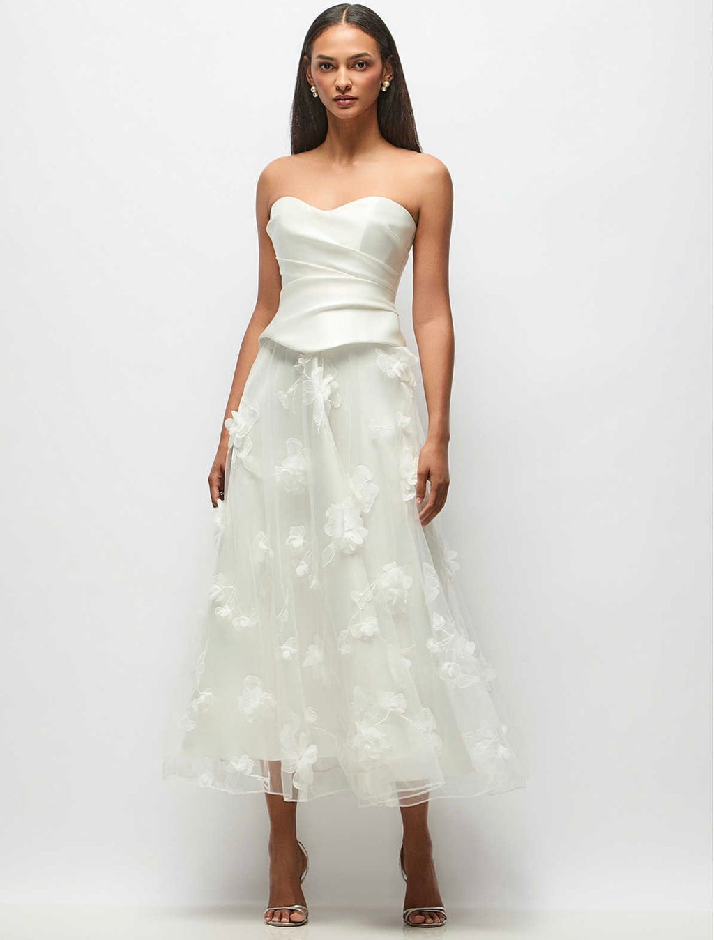 Carolyn Magnolia Floral Tulle Midi