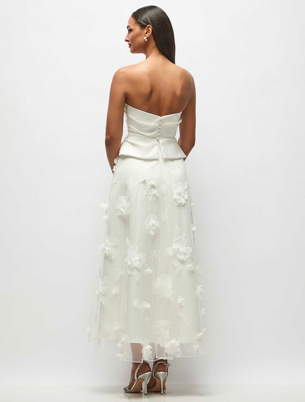 Carolyn Magnolia Floral Tulle Midi