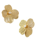 Delicate Brass Floral Studs
