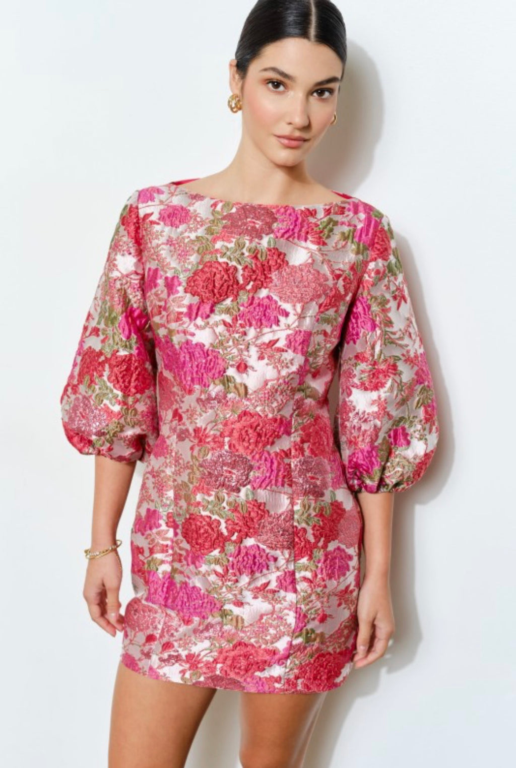 Luxe Floral Puff Sleeve Mini