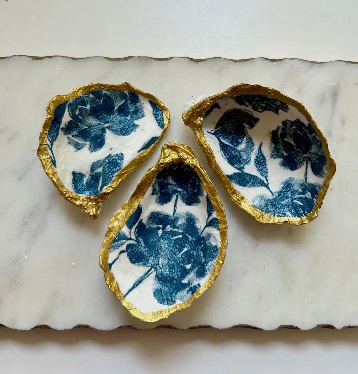 Small Hand painted Oyster Shell Ring Dish