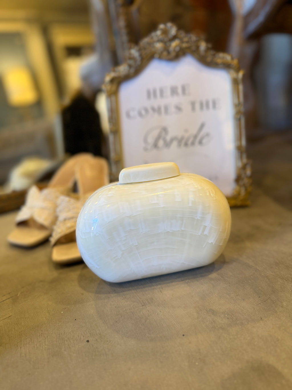 White Acrylic Clutch