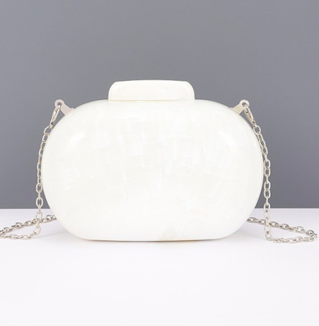 White Acrylic Clutch