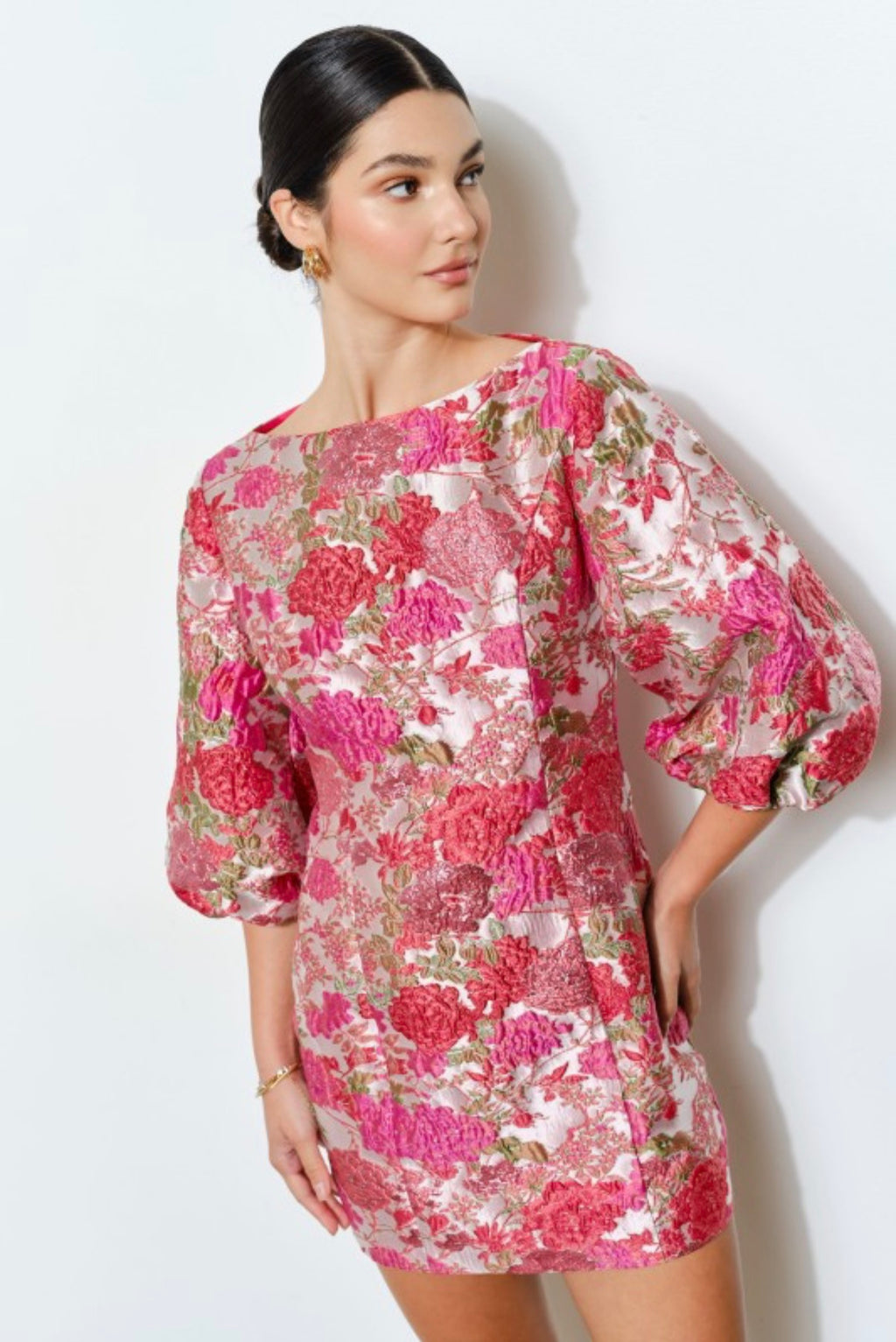 Luxe Floral Puff Sleeve Mini
