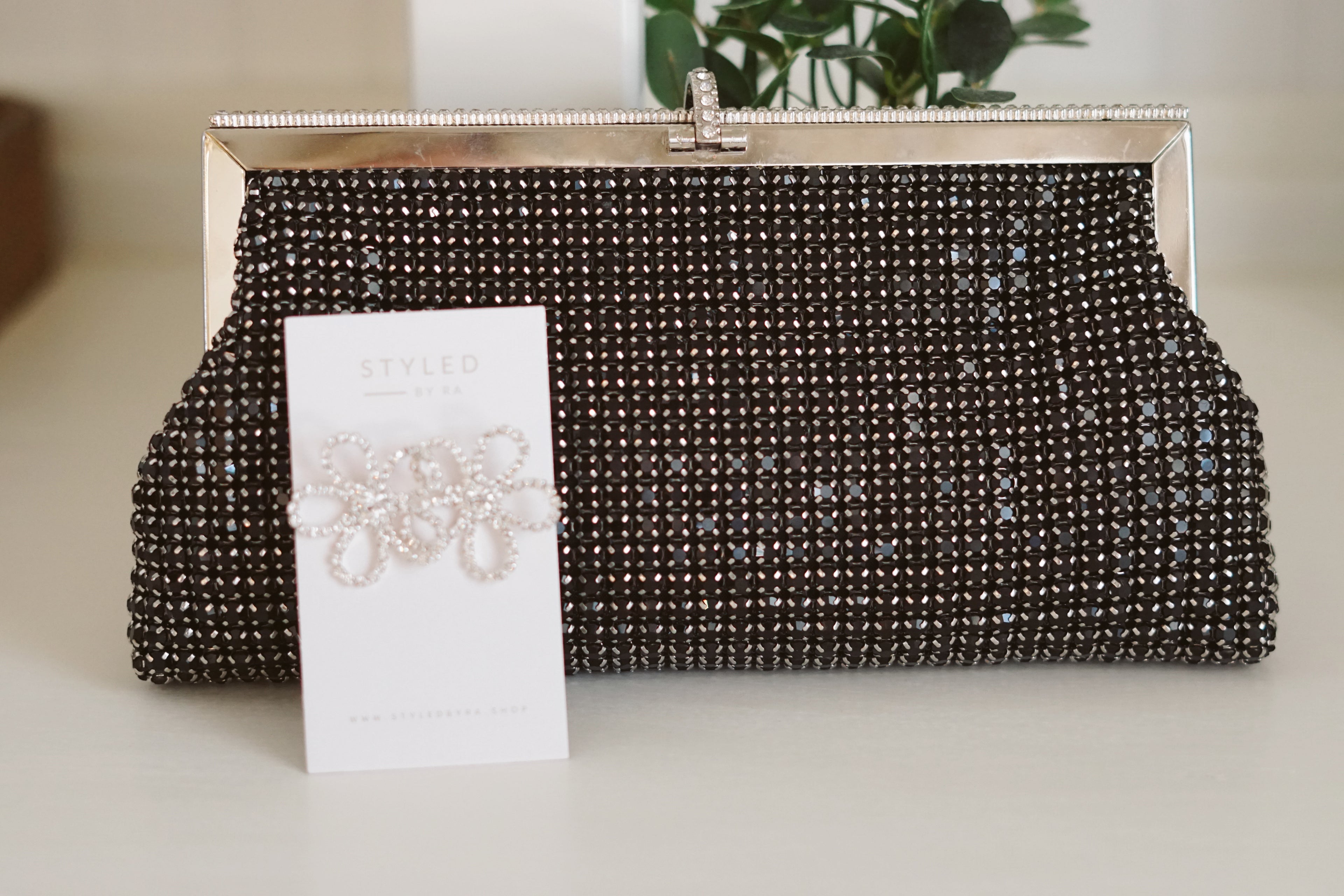 Black Rhinestone Clutch