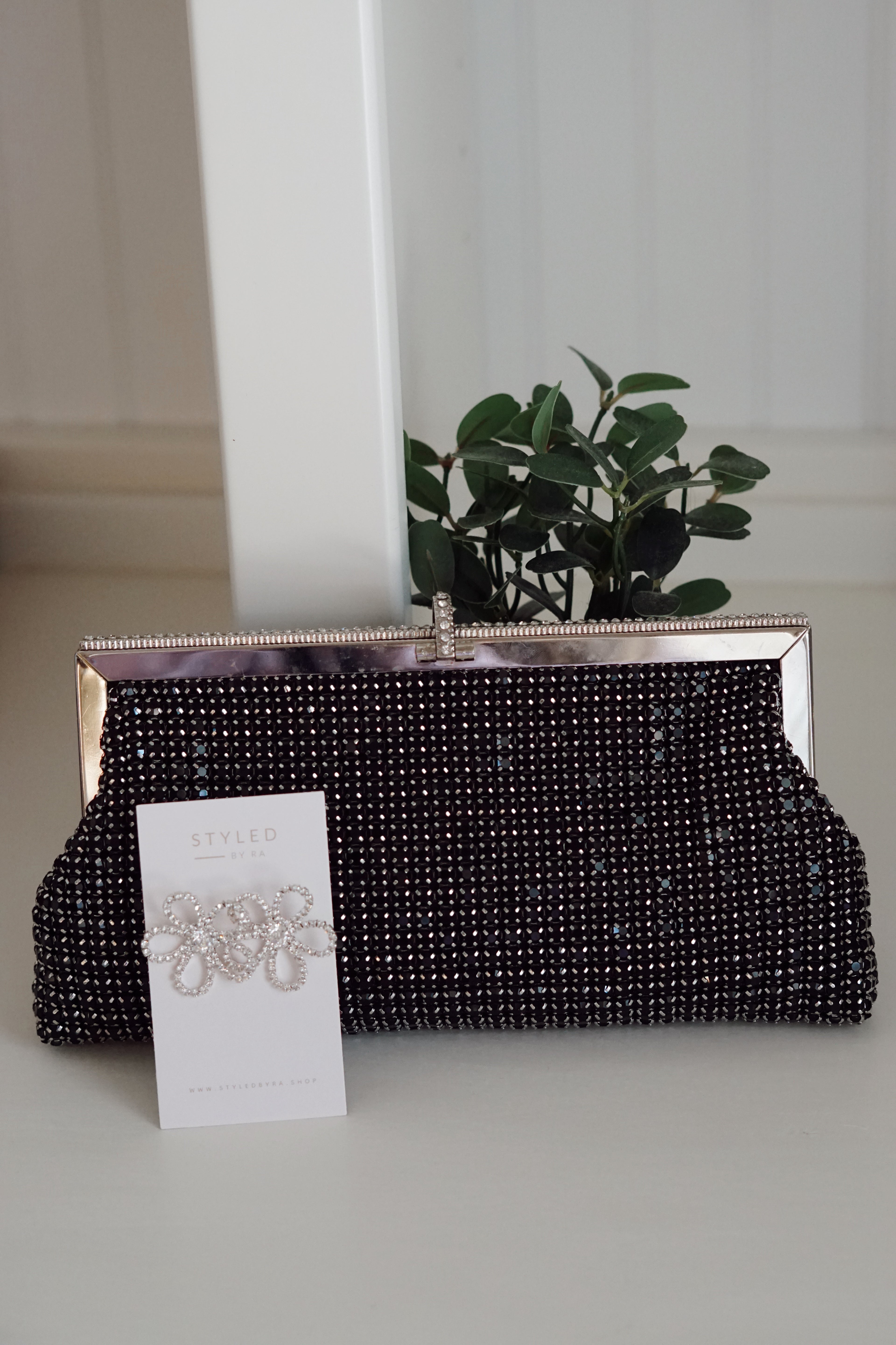 Black Rhinestone Clutch